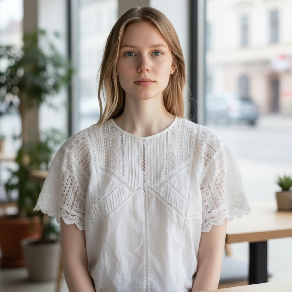 Lulu's White Lace Detail Blouse
